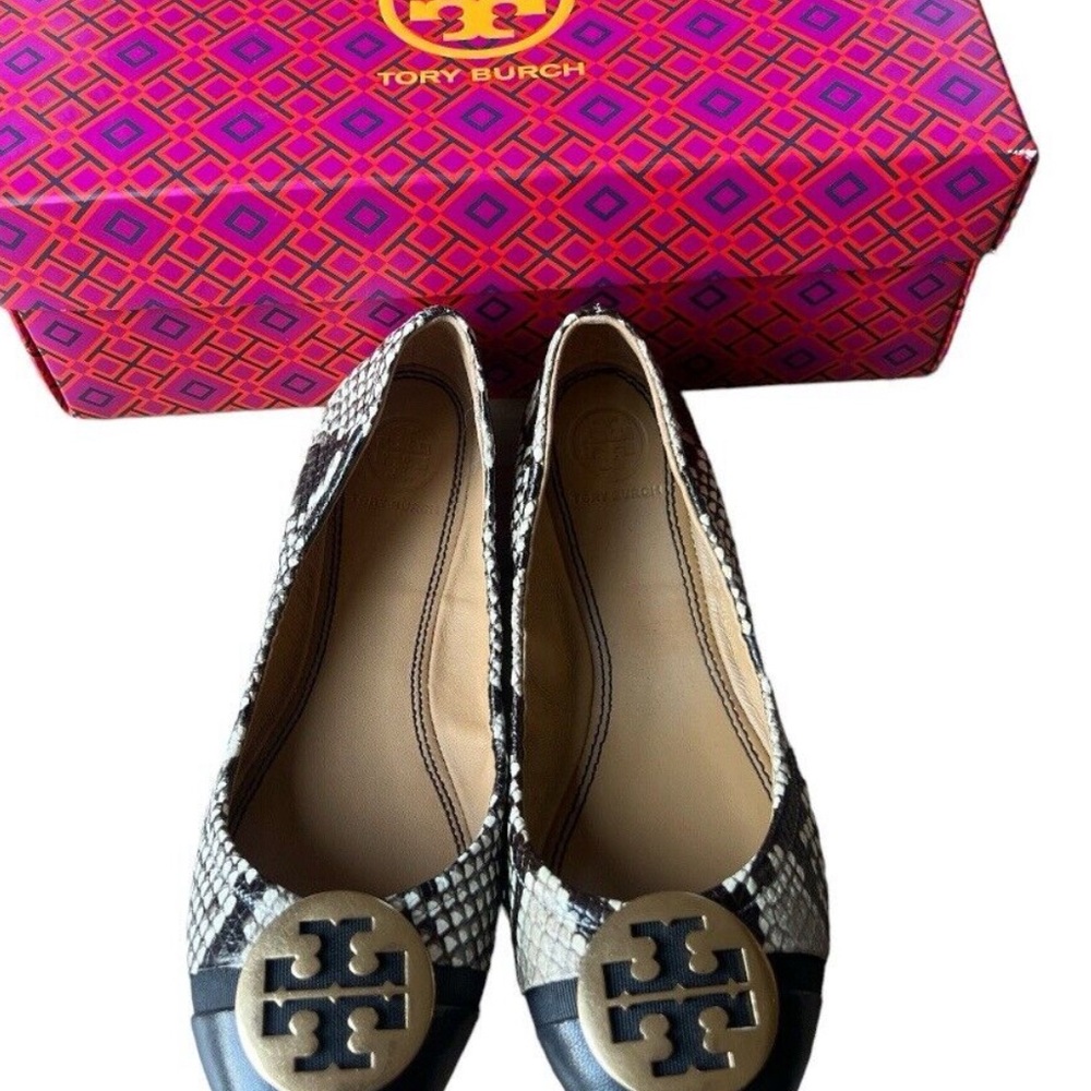 Tory Burch Black and Cream Women's Shoes